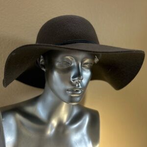 Elegant Brown Wide-Brim Hat